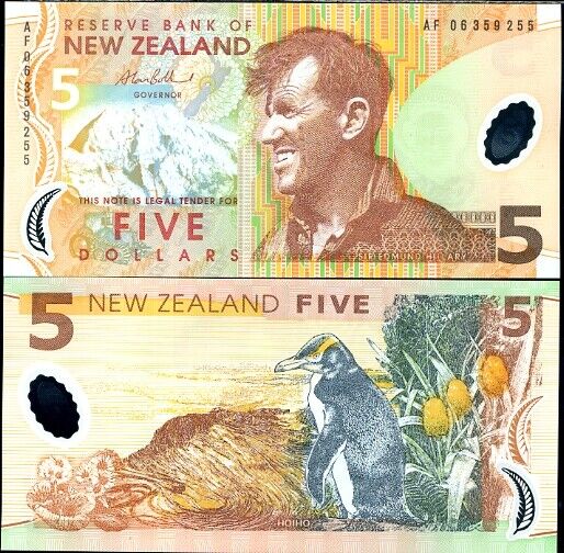 New Zealand 5 Dollars 2006 P 185 POLYMER AUnc