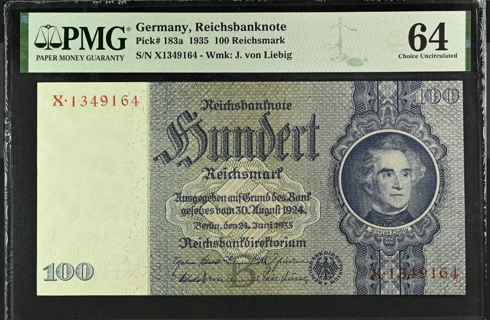 Germany Reichsbanknote 100 Reichsmark 1935 P 183 a Choice UNC PMG 64
