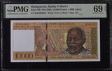 Madagascar 10000 Francs 2000 Ariary ND 1995 P 79 b Superb GEM UNC PMG 69 EPQ