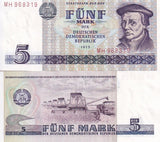 Germany Democratic 5 Mark 1975 ND 1987 P 27 a UNC