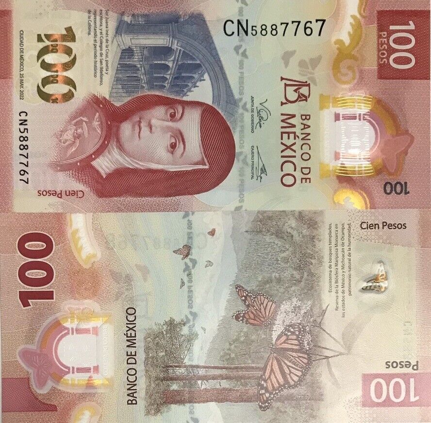 Mexico 100 Pesos 2022 Random Series P W134 UNC