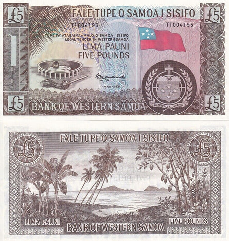 Western Samoa 5 Pounds ND 1963 / 2020 P 15CS UNC LOT 10 PCS