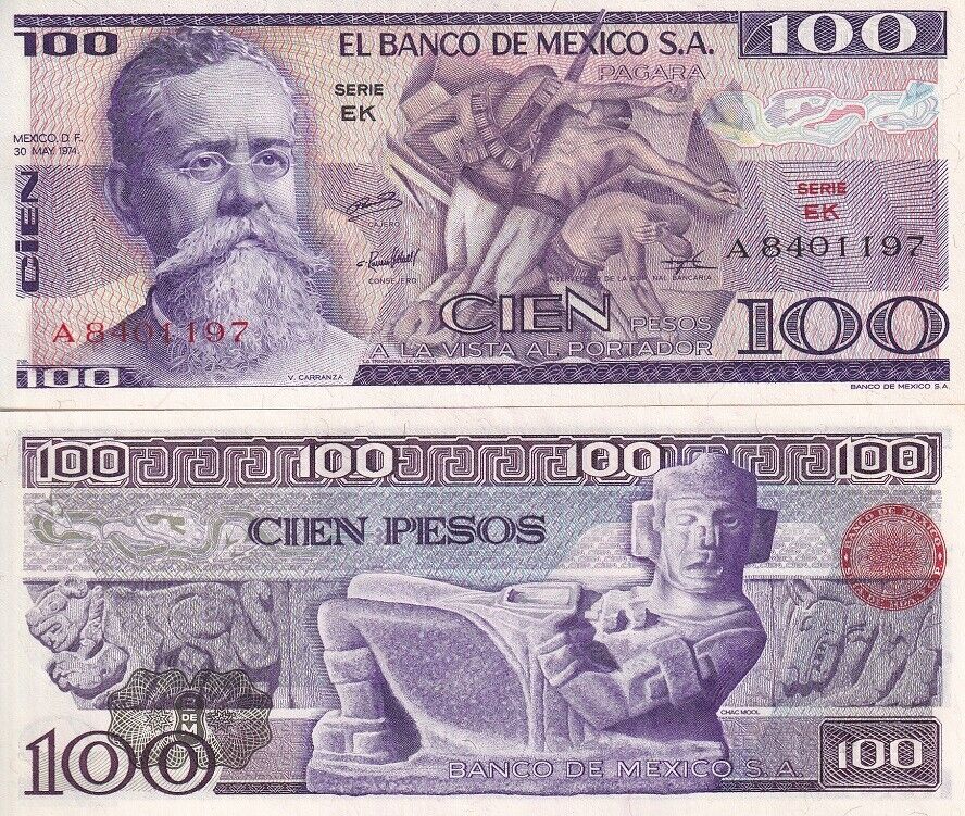 Mexico 100 Pesos 1974 P 66 a AUnc