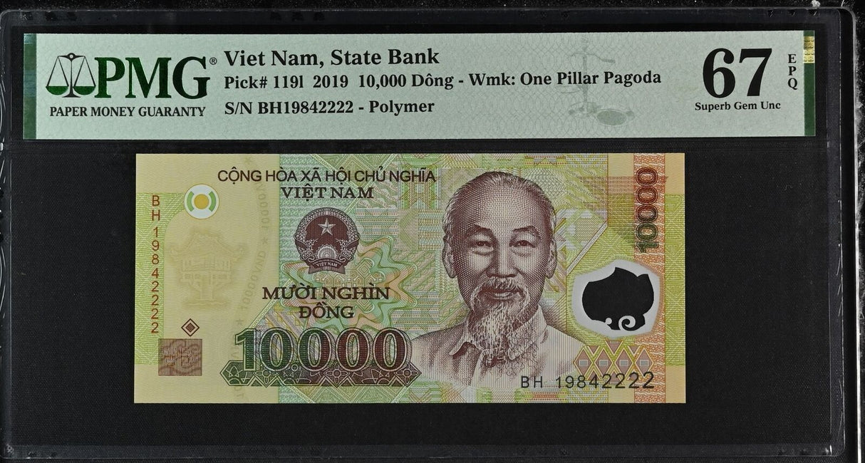 Vietnam 10000 Dong 2019 P 119 l Superb Gem UNC PMG 67 EPQ