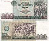 Germany Democratic 200 MARK 1971 ND 1985 P 32 UNC