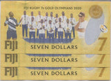 Fiji 7 Dollars 2020 / 2022 Commemorative YELLOW P NEW UNC Lot 3 Pcs