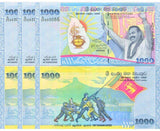 Sri Lanka 1000 Rupees ND 2009 P 122 a Commemorative UNC LOT 3 PCS