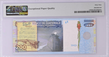 Guatemala 200 Quetzales 2009 P 120 Superb Gem UNC PMG 69 EPQ TOP