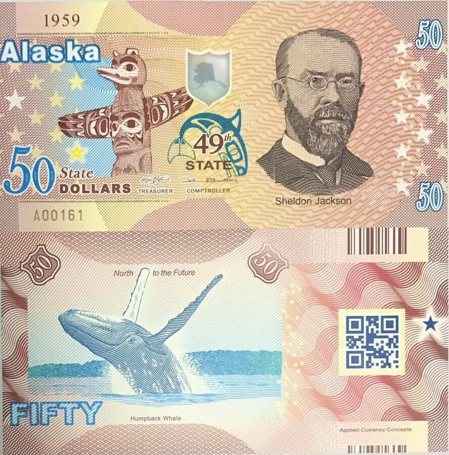 USA United State 50 Dollars 2022 POLYMER 49th Alaska Sheldon Jackson