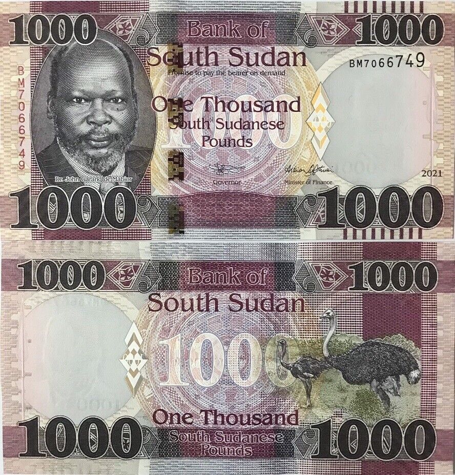 South Sudan 1000 Pound 2021 P 17 UNC