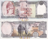 Nepal 1000 Rupees ND 2000 P 44 Elephant UNC