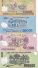 Vietnam Set 4 UNC 10000 20000 50000 100000 Dong 2018-2022 P 119 - P 122 polymer