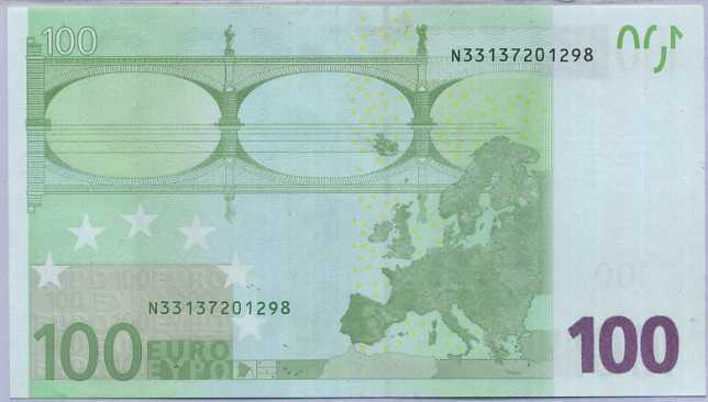 Euro 100 Euro Austria 2002 N Prefix P 18 N UNC