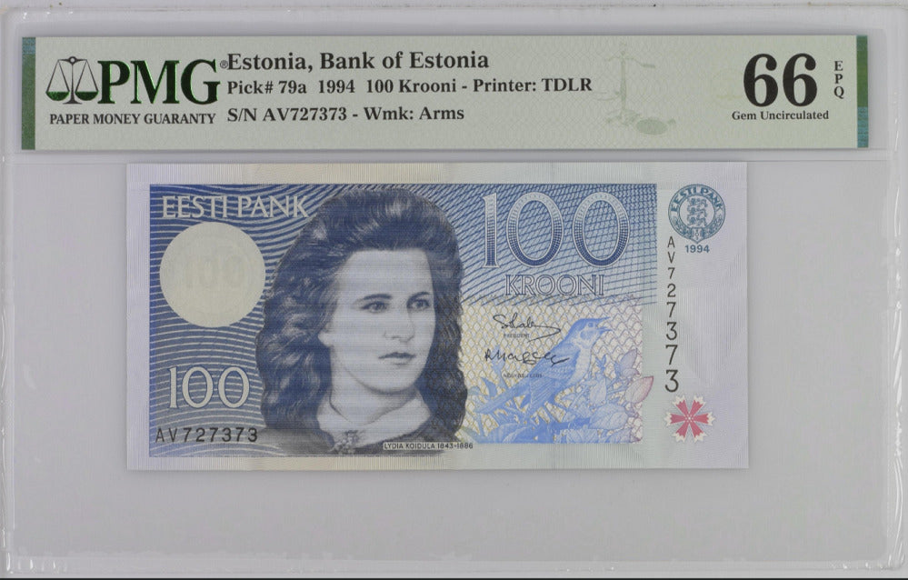 Estonia 100 Krooni 1994 P 79 a Gem UNC PMG 66 EPQ