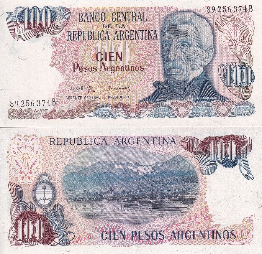 Argentina 100 Pesos Argentinos ND 1983-85 P 315 a UNC