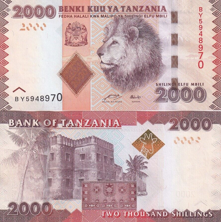 Tanzania 2000 Shilingi ND 2010 P 42 a UNC