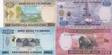 Rwanda SET 4 PCS 500 1000 2000 5000 Francs 2014-2019 P 39 40 41 42 UNC