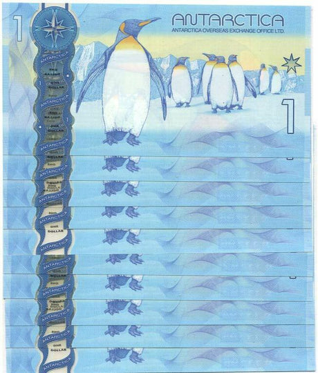 Antarctica 1 Dollar 2015 Clear Window Polymer LOT 10 PCS