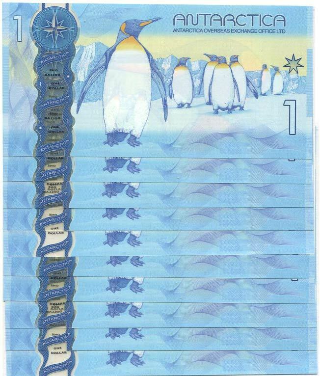 Antarctica 1 Dollar 2015 Clear Window Polymer LOT 10 PCS