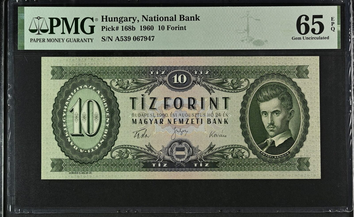 Hungary 10 Forint 1960 P 168 b Gem UNC PMG 65 EPQ