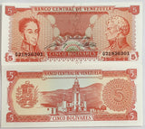 Venezuela 5 Bolivares 1989 P 70 b UNC LOT 20 PCS