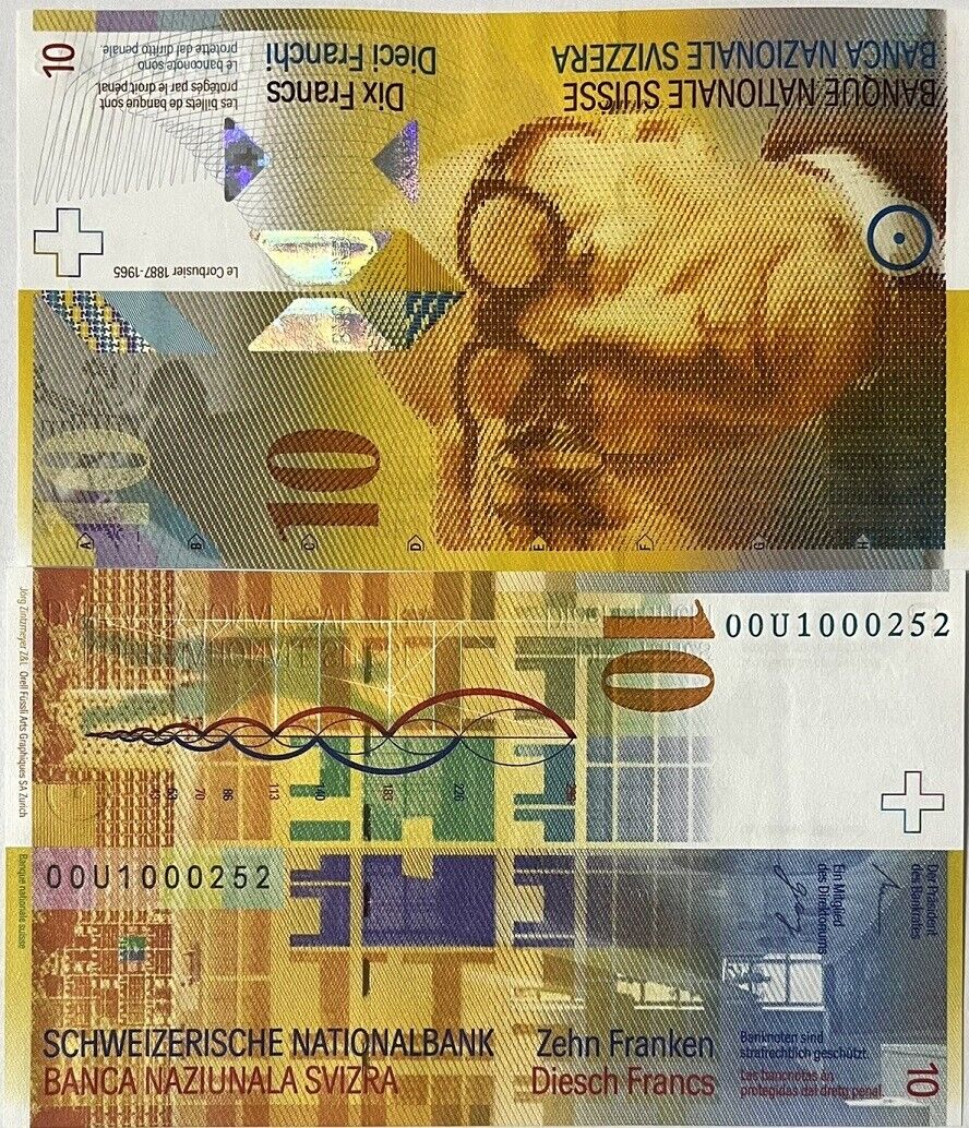 Switzerland 10 Franken 2000 P 67 a Sign Belser & Gehrig UNC
