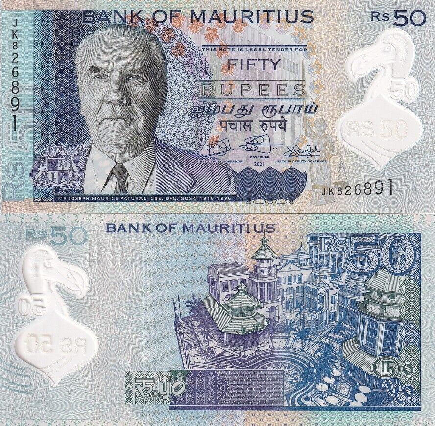 Mauritius 50 Rupees 2021 P 65 NEW Sign Polymer UNC
