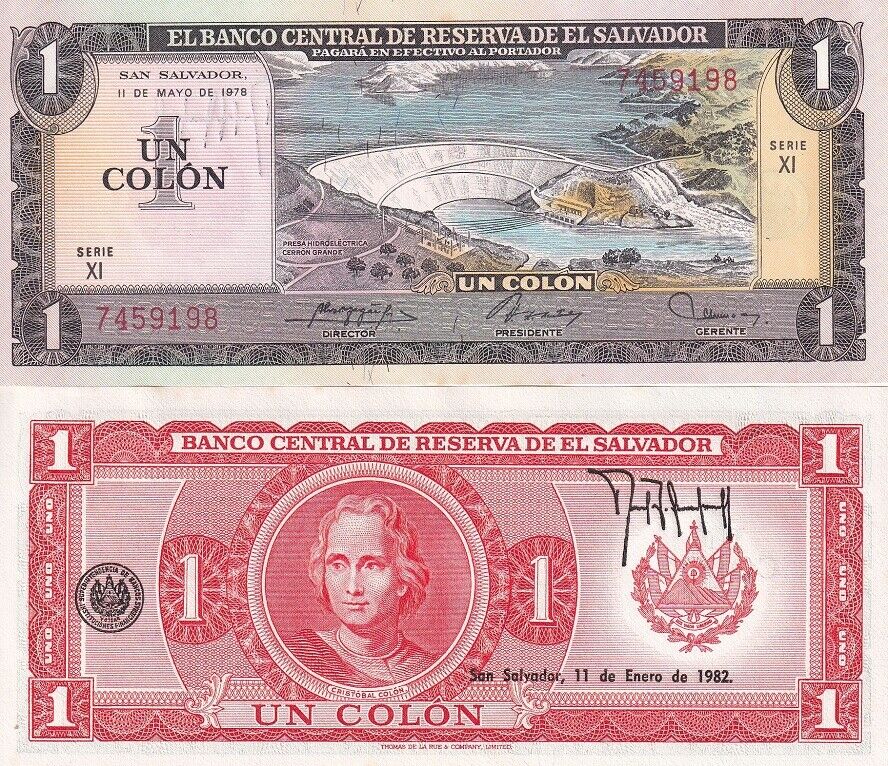 El Salvador 1 Colon 1978 P 125 a UNC