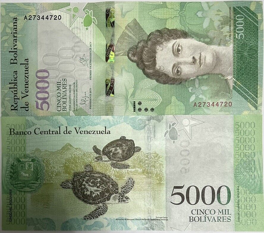 Venezuela 5000 Bolivares 2016 P 97 UNC