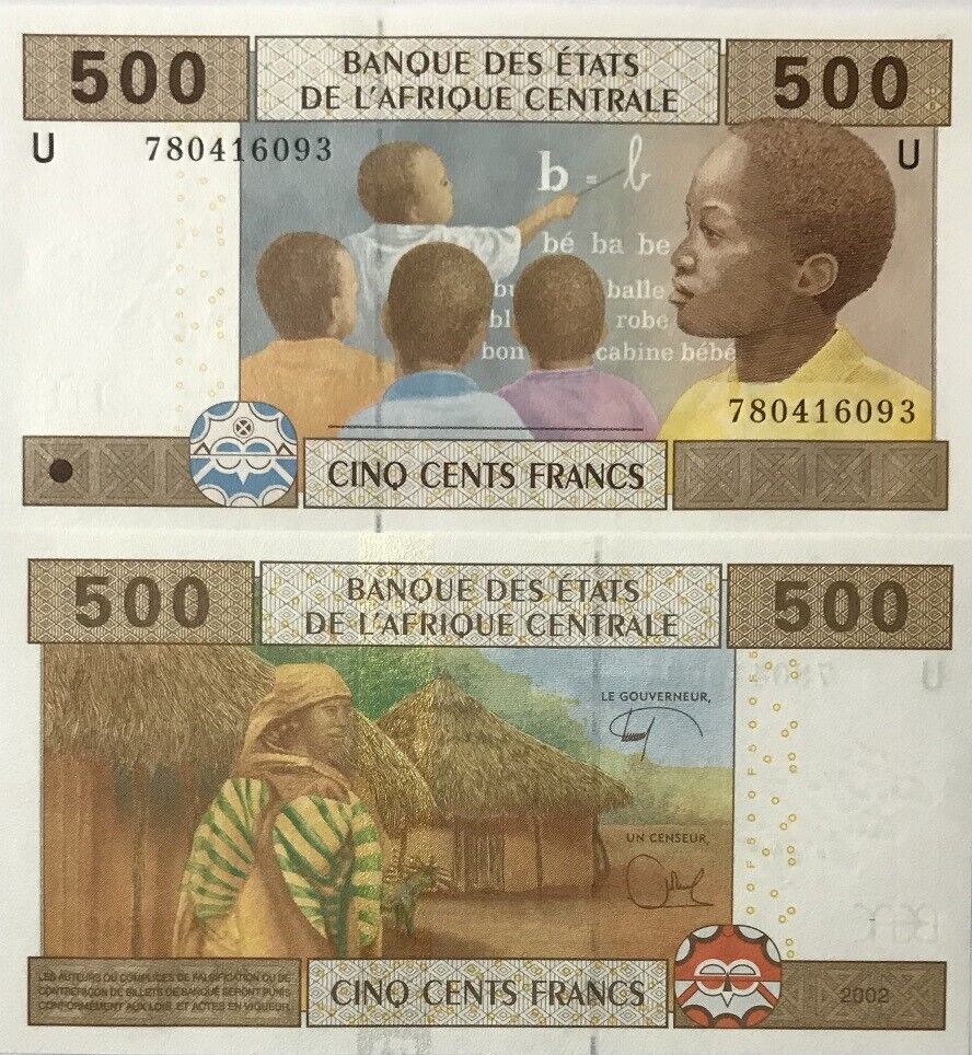 Central African Cameroun 500 Francs 2002 P 206 Ue SIGN TOLLI-MEKE UNC