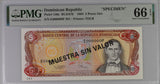 Dominican 5 Pesos 1994 P 146 s Specimen Gem UNC PMG 66 EPQ Top Pop