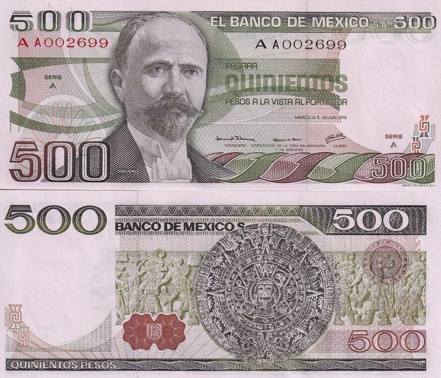 Mexico 500 Pesos 1979 P 69 UNC