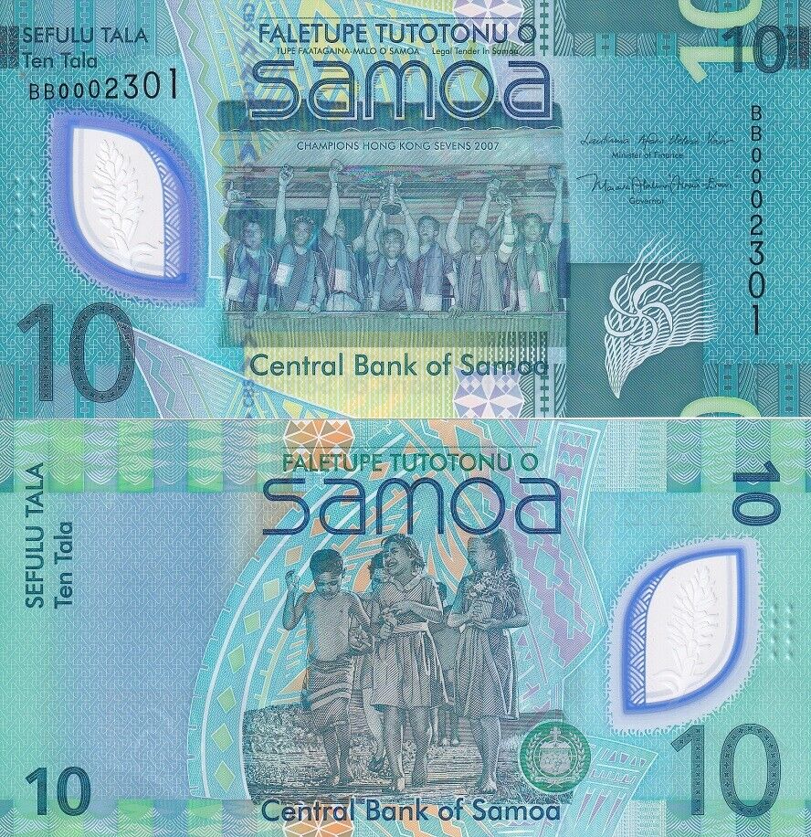 Samoa 10 Tala ND 2023 2024 P 48 Polymer LOT 5 UNC