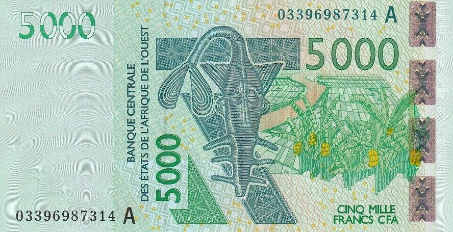 Ivory Coast West African States 5000 Francs 2003 P 117A UNC