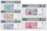 Argentina Set 5; 1-10 50 100 Aus ND 1985 P323-P327 Superb Gem UNC PMG 65-67 EPQ