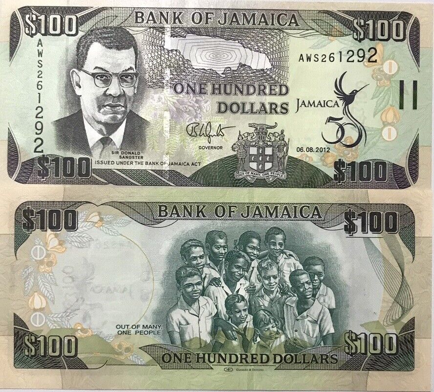 Jamaica 100 Dollars 2012 P 90 UNC