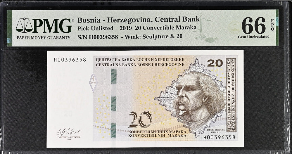 Bosnia & Herzegovina 20 Maraka 2019 P Unlisted = P 83 Gem UNC PMG 66 EPQ