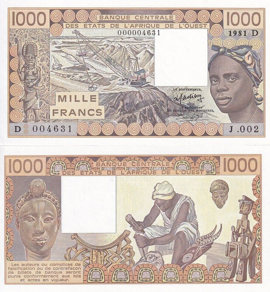 West African States - Mali 1000 Francs 1981 P 406Dbx AUnc