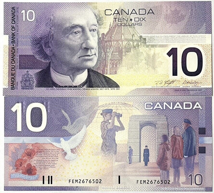 Canada 10 Dollars 2001/2002 P 102 c UNC
