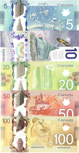 Canada Set 5 PCS 5 10 20 50 100 2011 - 2018 P 106 108 109 110 P 113 UNC
