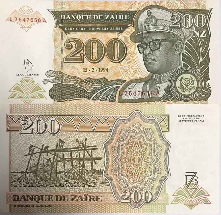 Zaire 200 Zaire 1994 P 61 UNC