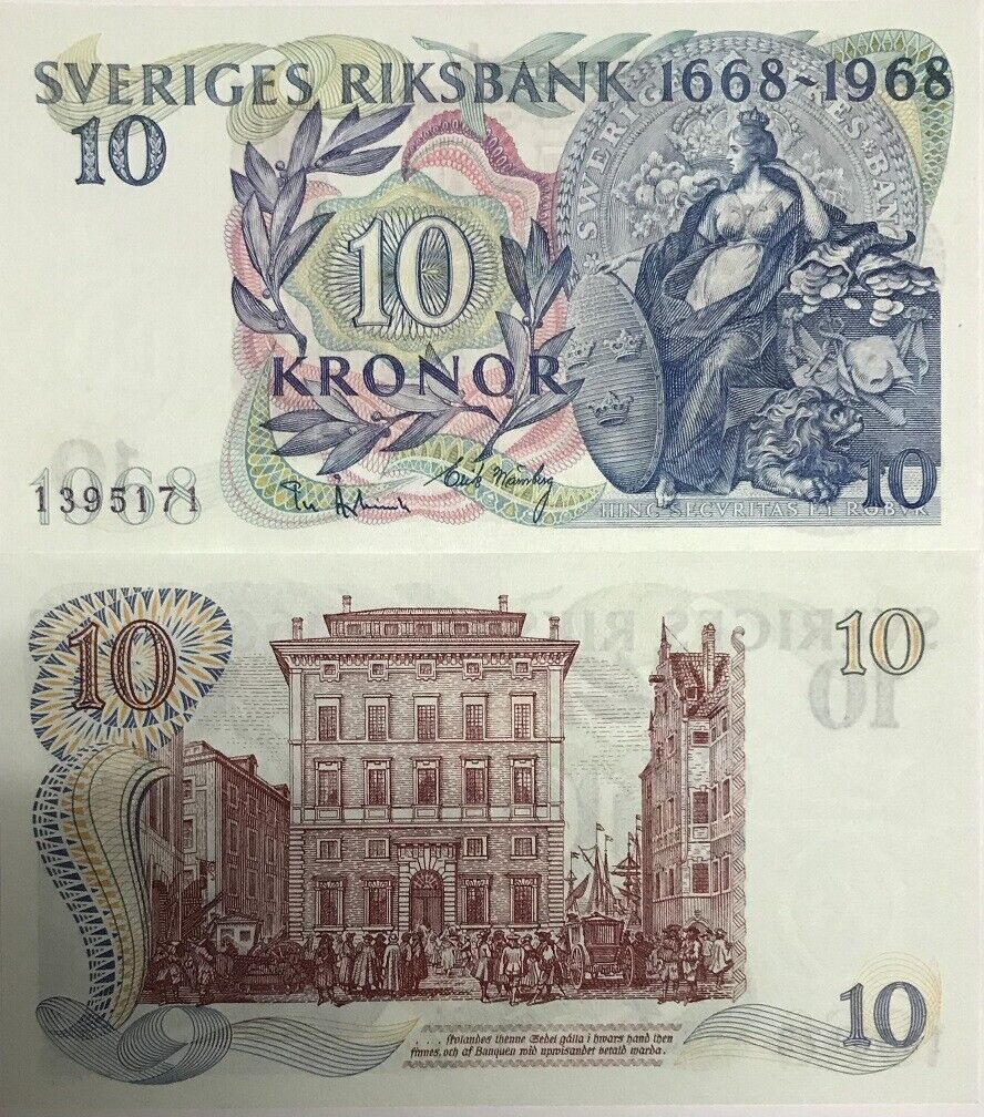 Sweden 10 Kronor 1968 P 56 UNC