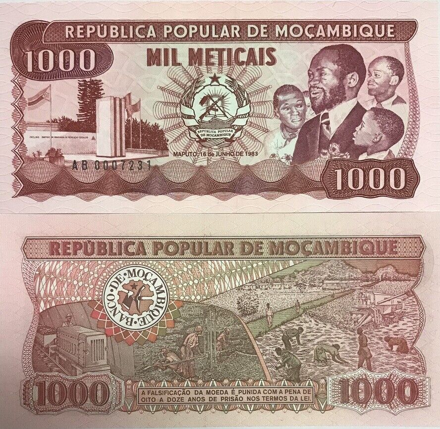Mozambique 1000 Meticais 1980 P 132 a UNC