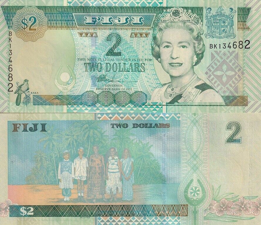 Fiji 2 Dollars ND 2002 P 104 UNC