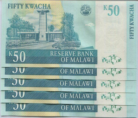 Malawi 50 Kwacha 2007 P 53 UNC LOT 5 PCS
