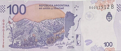 Argentina 100 Pesos 2018 Series B P 363A UNC