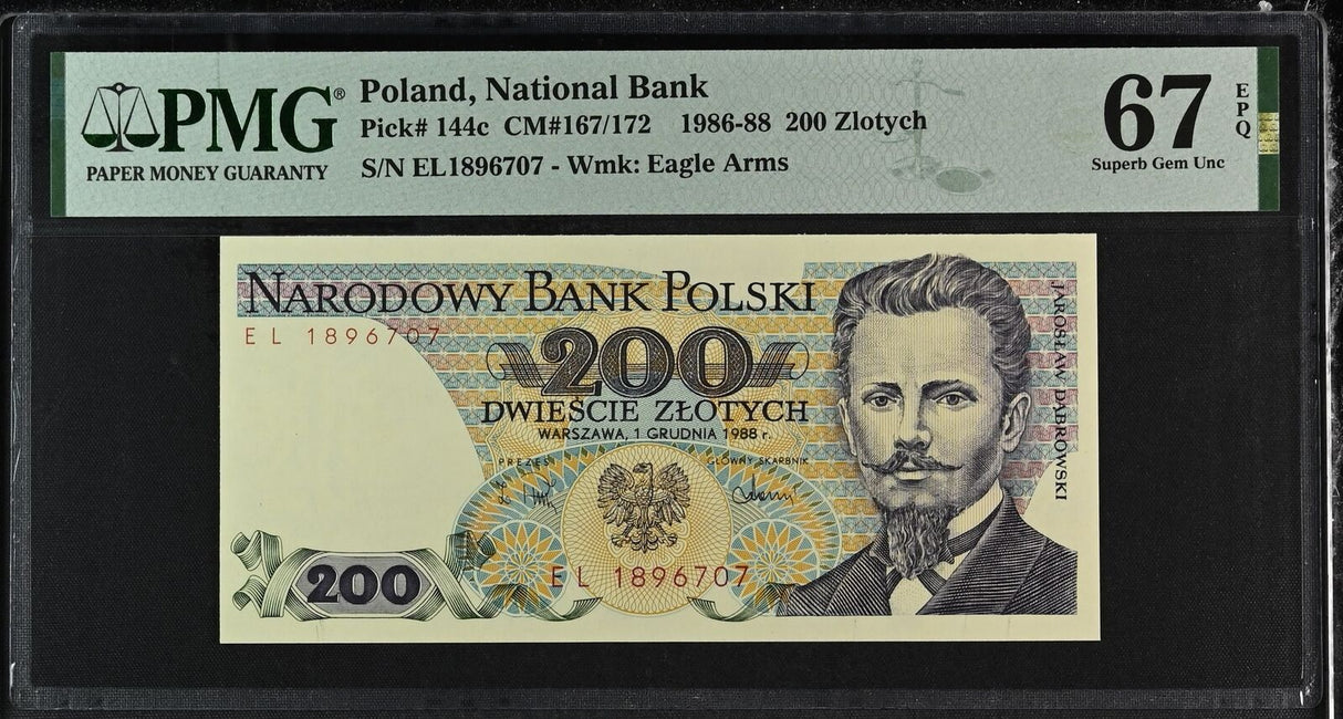 Poland 200 Zlotych 1988 P 144 c Superb GEM UNC PMG 67 EPQ