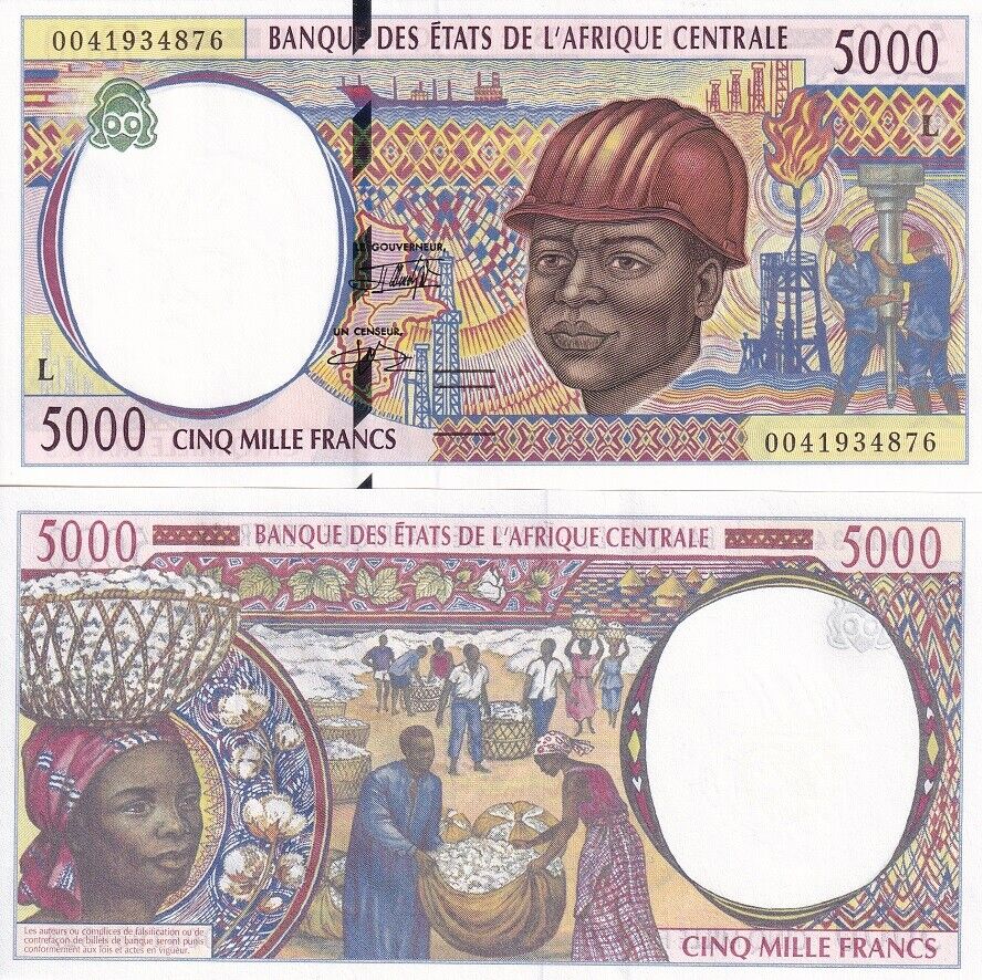 Central African States Gabon 5000 Fr. 2000 P 404Lf UNC