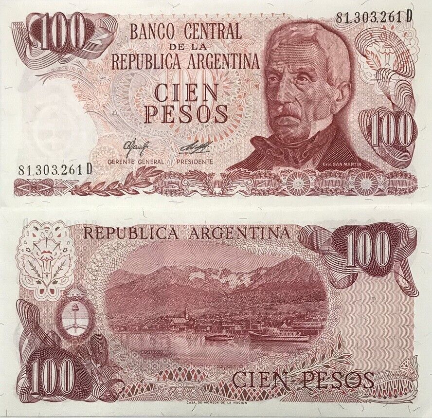 Argentina 100 Pesos ND 1976-1978 P 302 a UNC