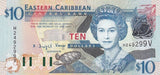 East Caribbean 10 Dollars ND 2003 suffix letter V P 43 v UNC